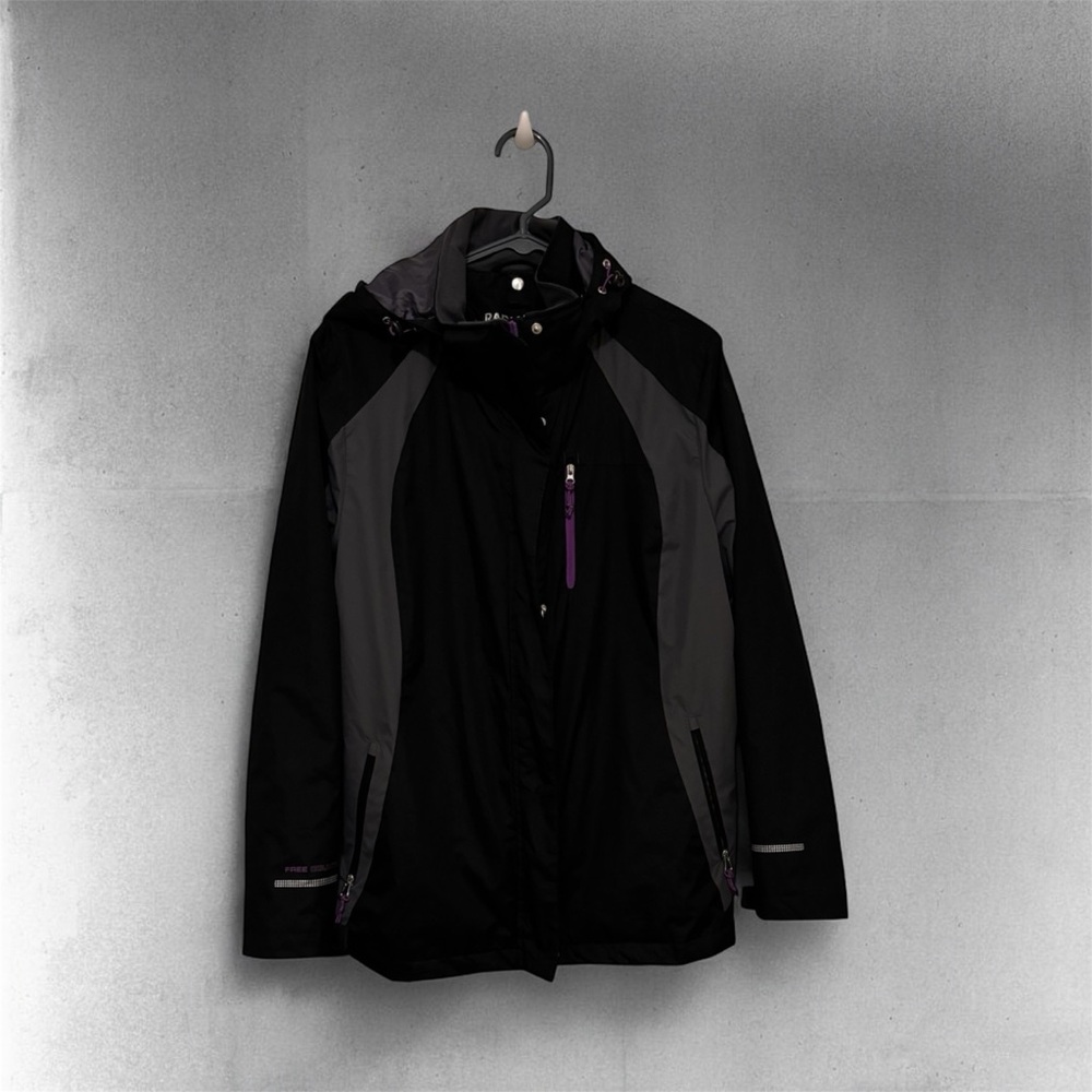 Free Country Black, Gray and Purple 3-in-1 Jacket! Excellent condition!